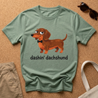 Dashin Dachshund Cartoon T-Shirt