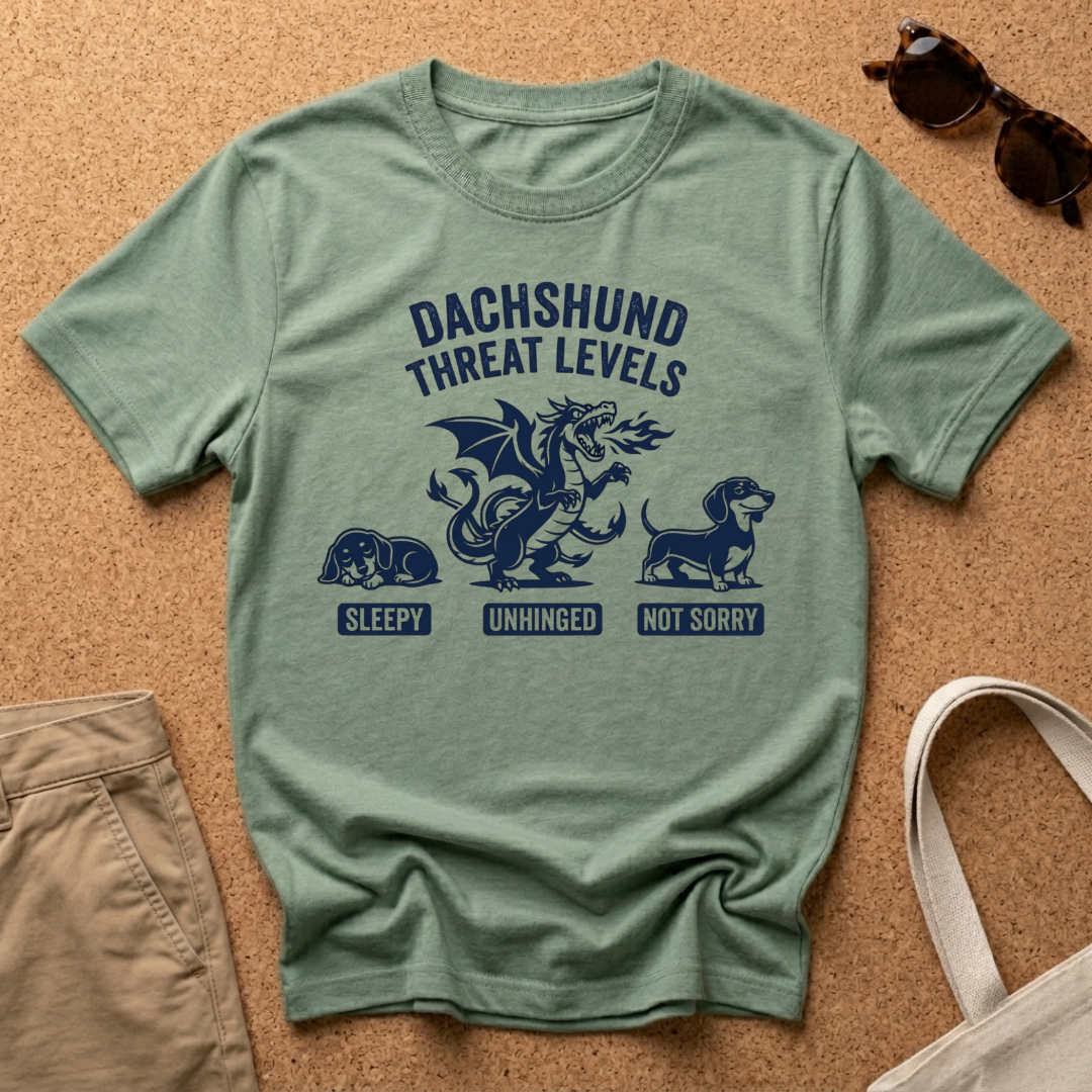 Dachshund Threat Levels Unhinged T-Shirt