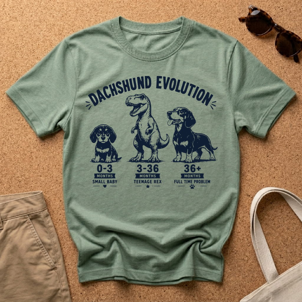 Dachshund Evolution Dino T-Shirt