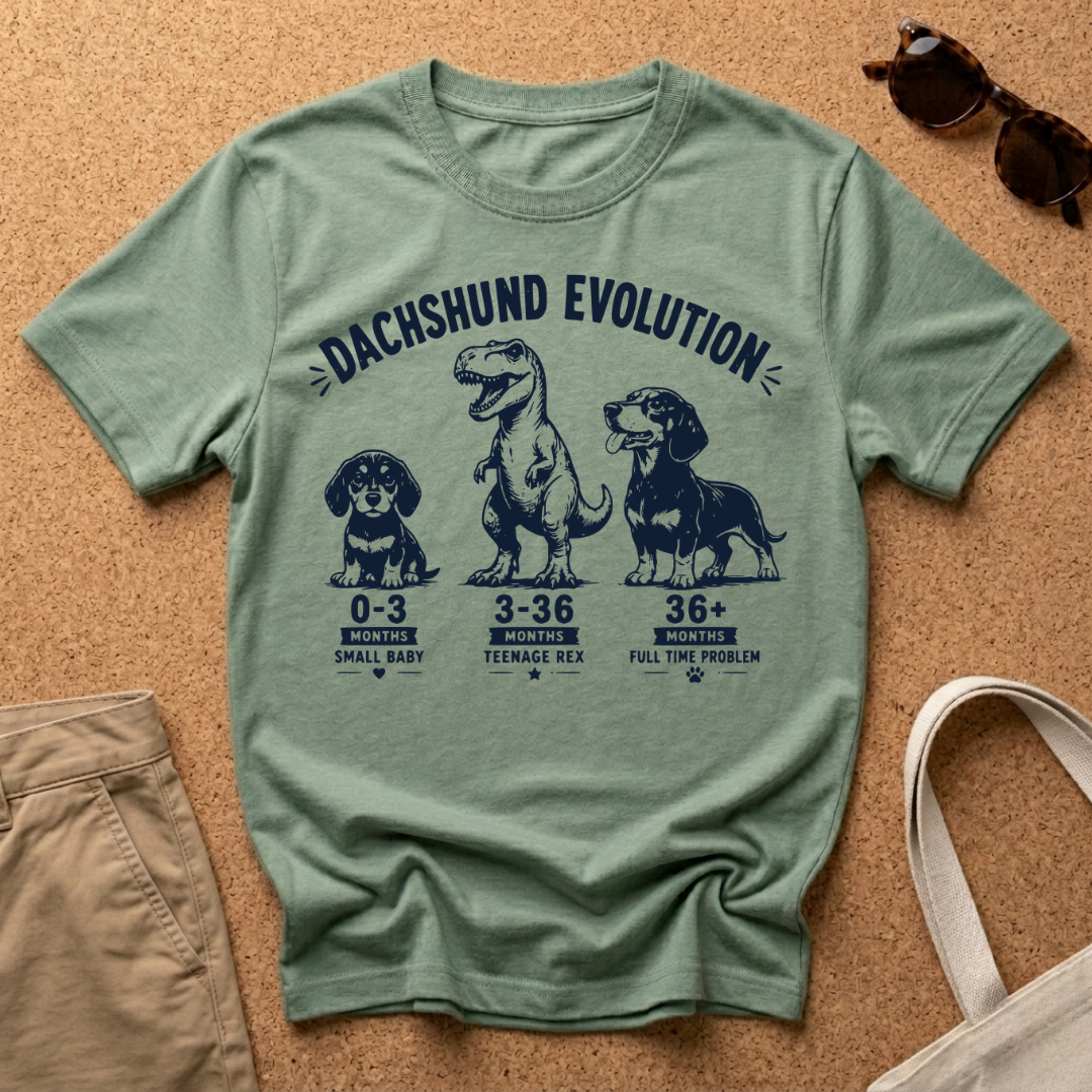 Dachshund Evolution Dino T-Shirt