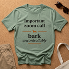 Bark Uncontrollably Text T-Shirt