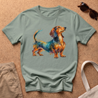 Dachshund Portrait T-Shirt - Sage