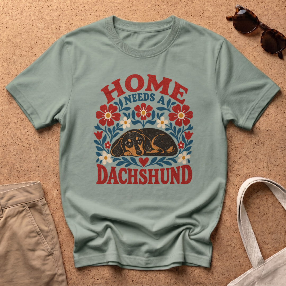 Home Dachshund T-Shirt - Sage