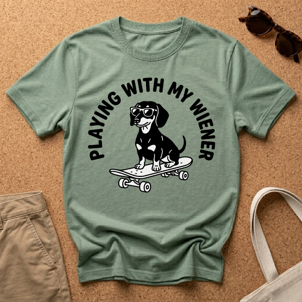 Playing With My Wiener Skater T-Shirt