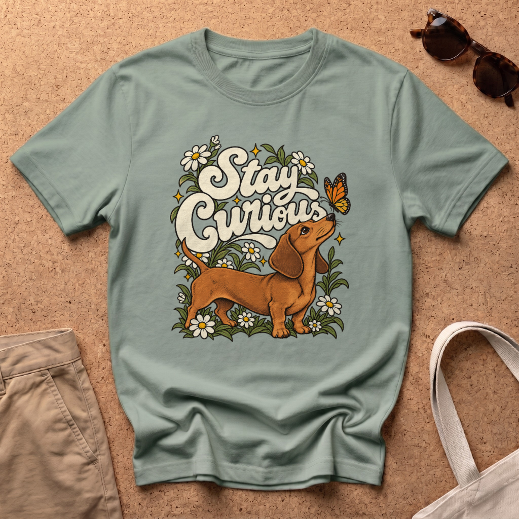 Stay Curious T-Shirt - Sage