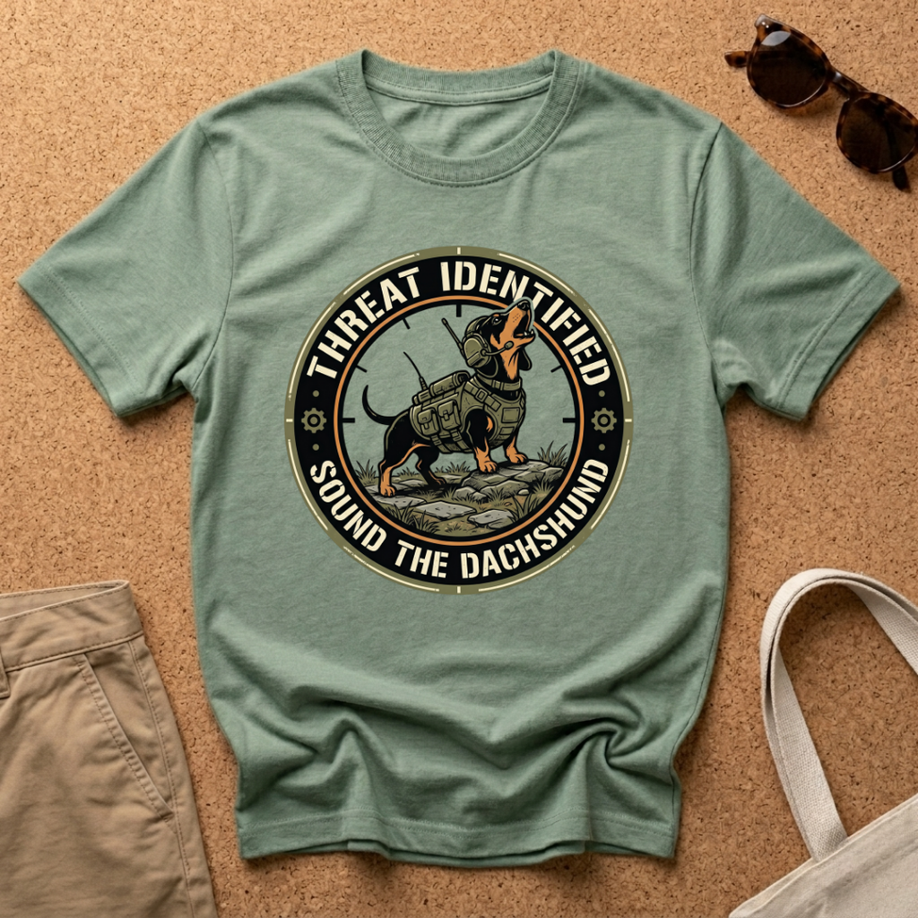 Threat Identified Howling Dachshund T-Shirt