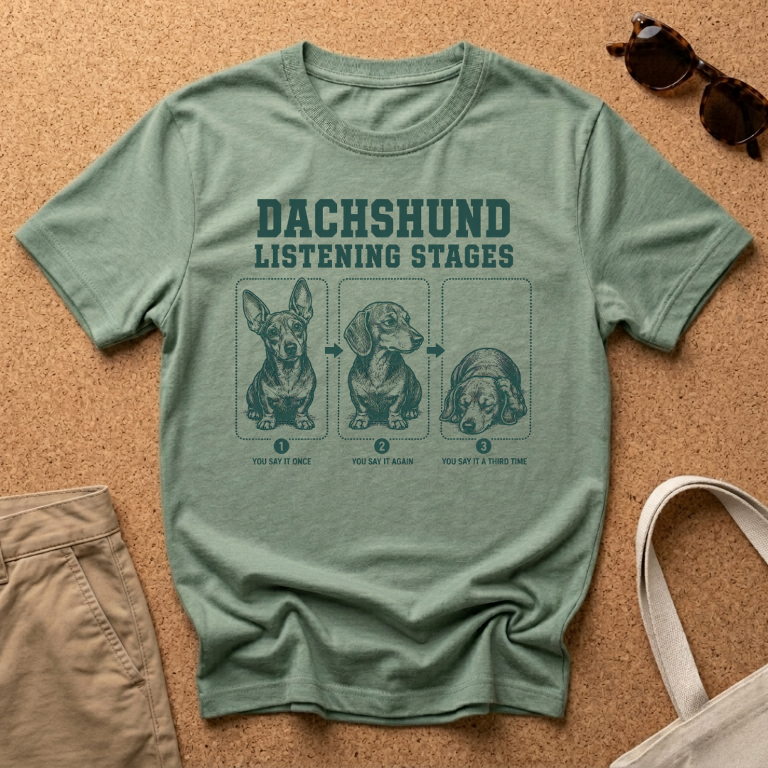Dachshund Listening Stages T-Shirt