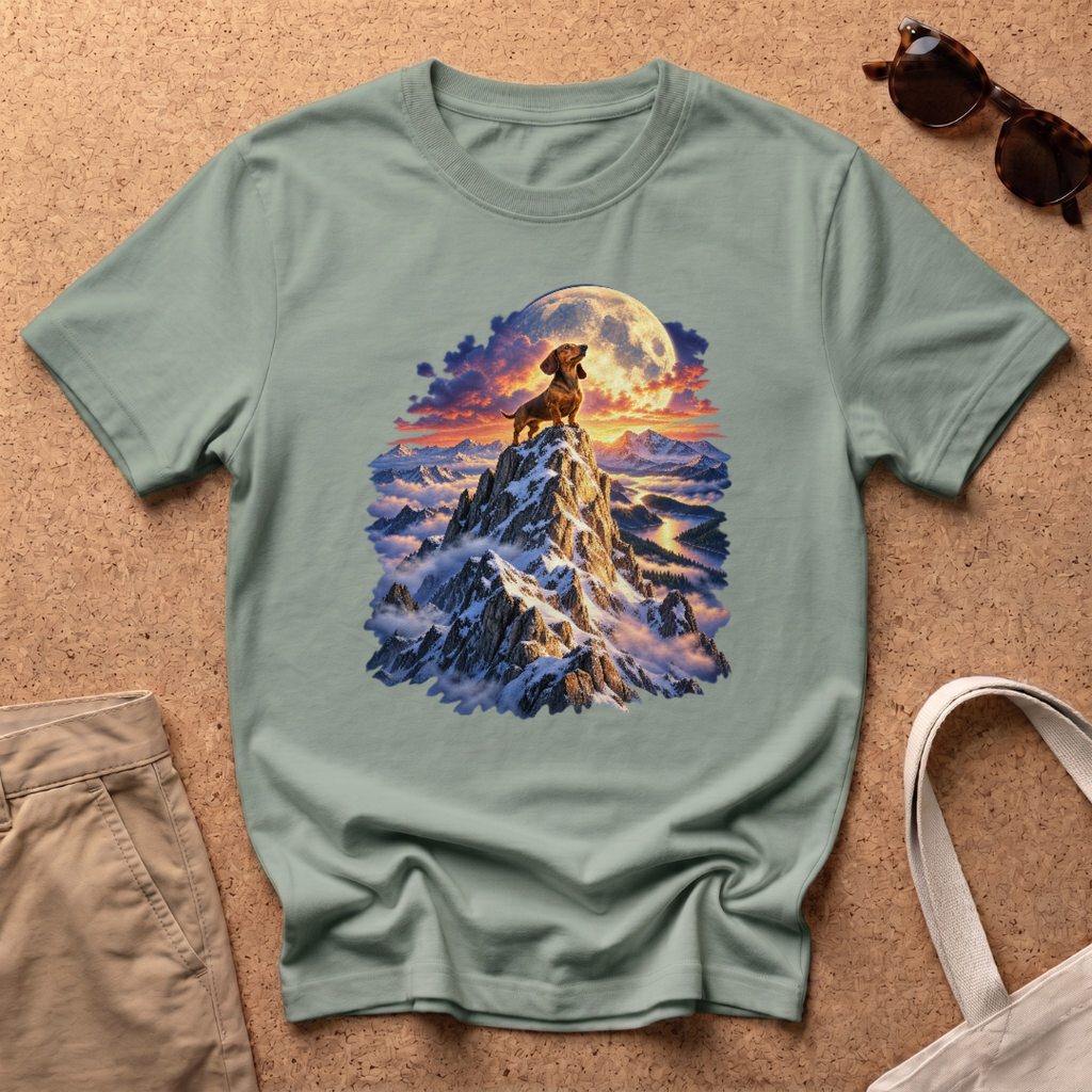 Dachshund King Mountain T-Shirt - Sage