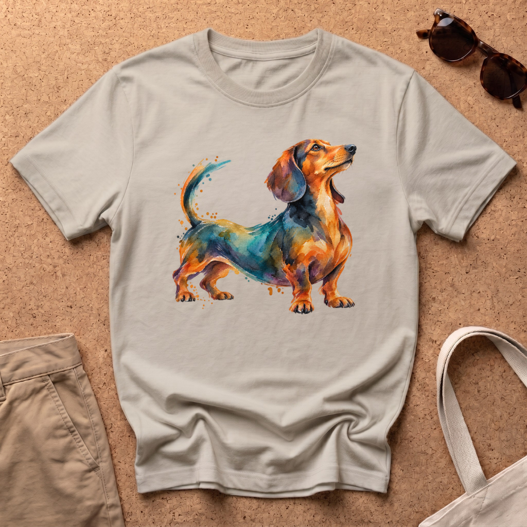 Dachshund Portrait T-Shirt - Sand