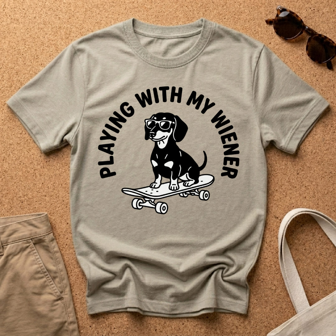 Playing With My Wiener Skater T-Shirt