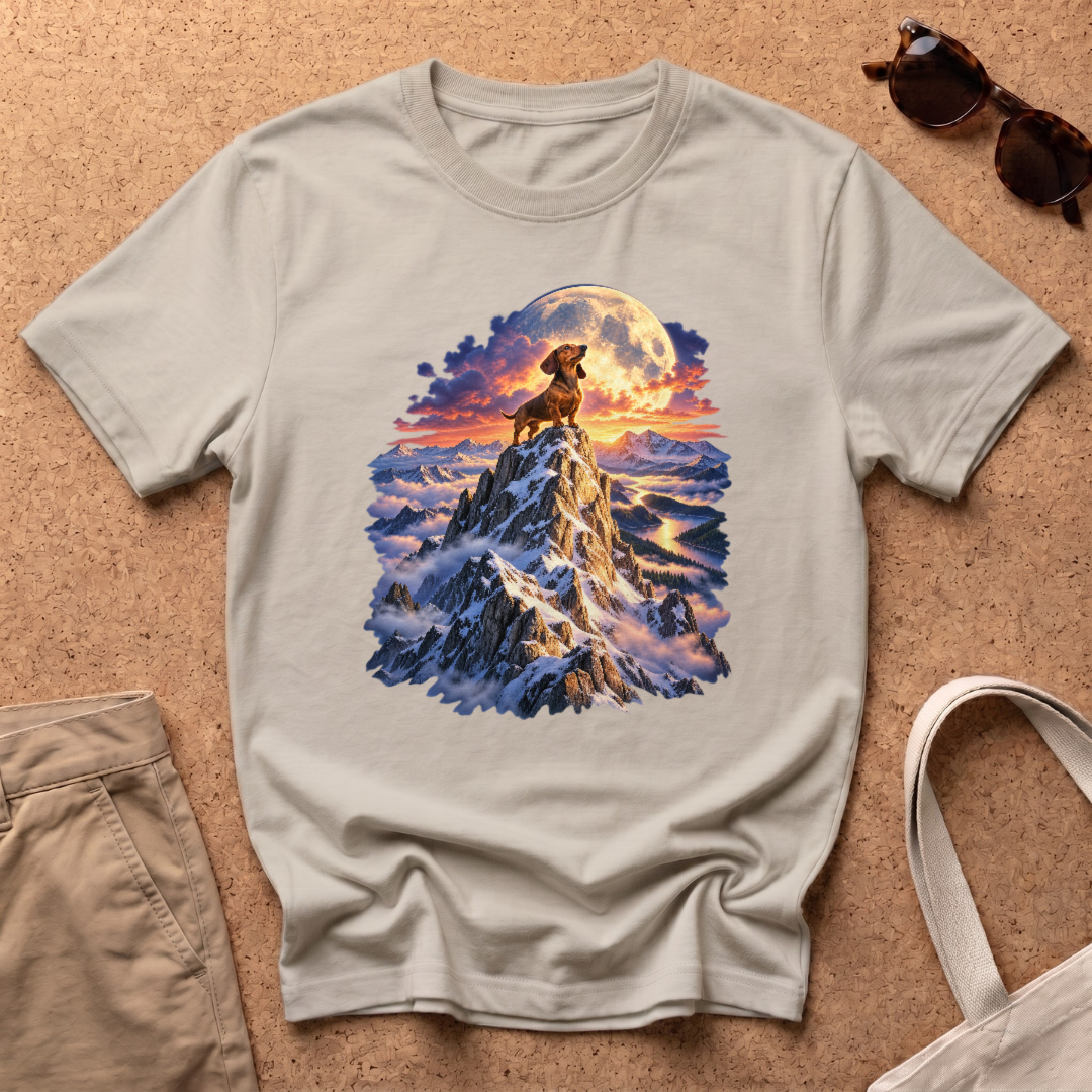 Dachshund King Mountain T-Shirt - Sand