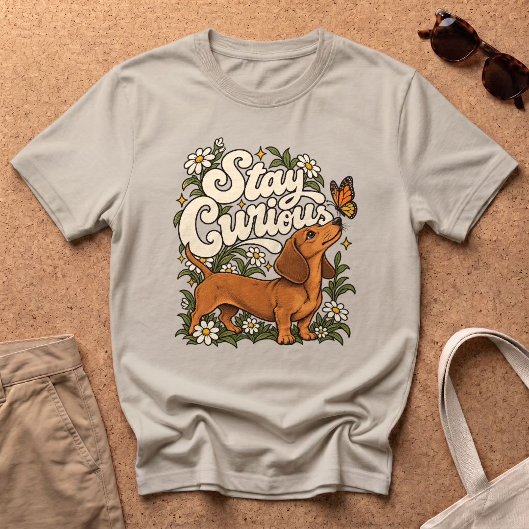 Stay Curious T-Shirt - Sand