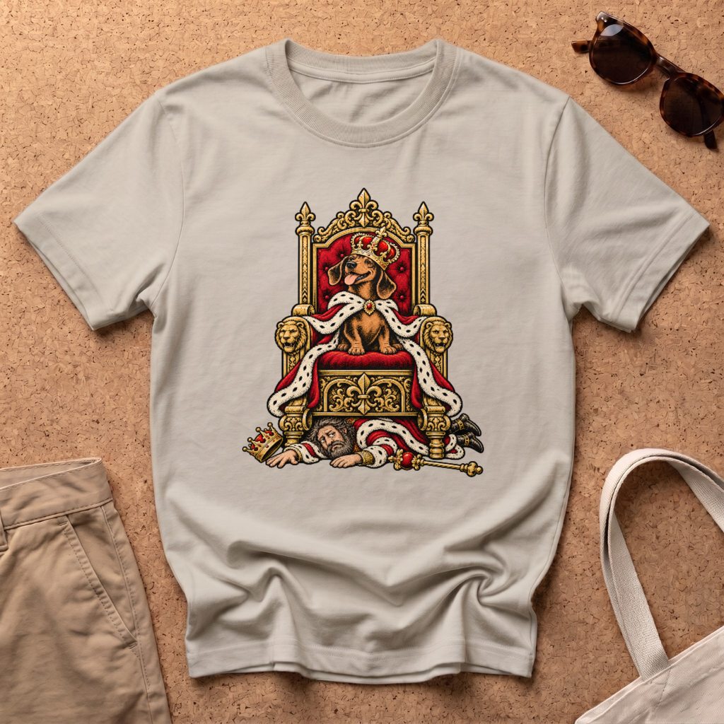Dachshund Throne T-Shirt - Sand
