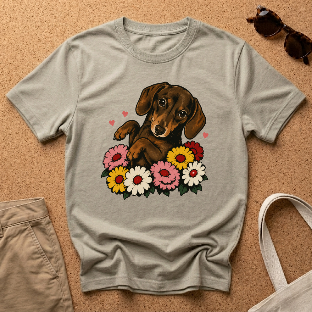 Flower Dachshund T-Shirt