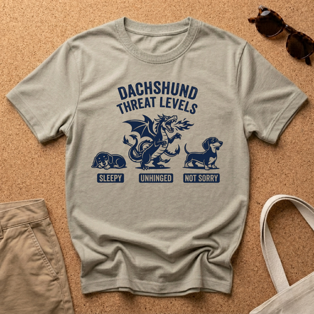 Dachshund Threat Levels Unhinged T-Shirt