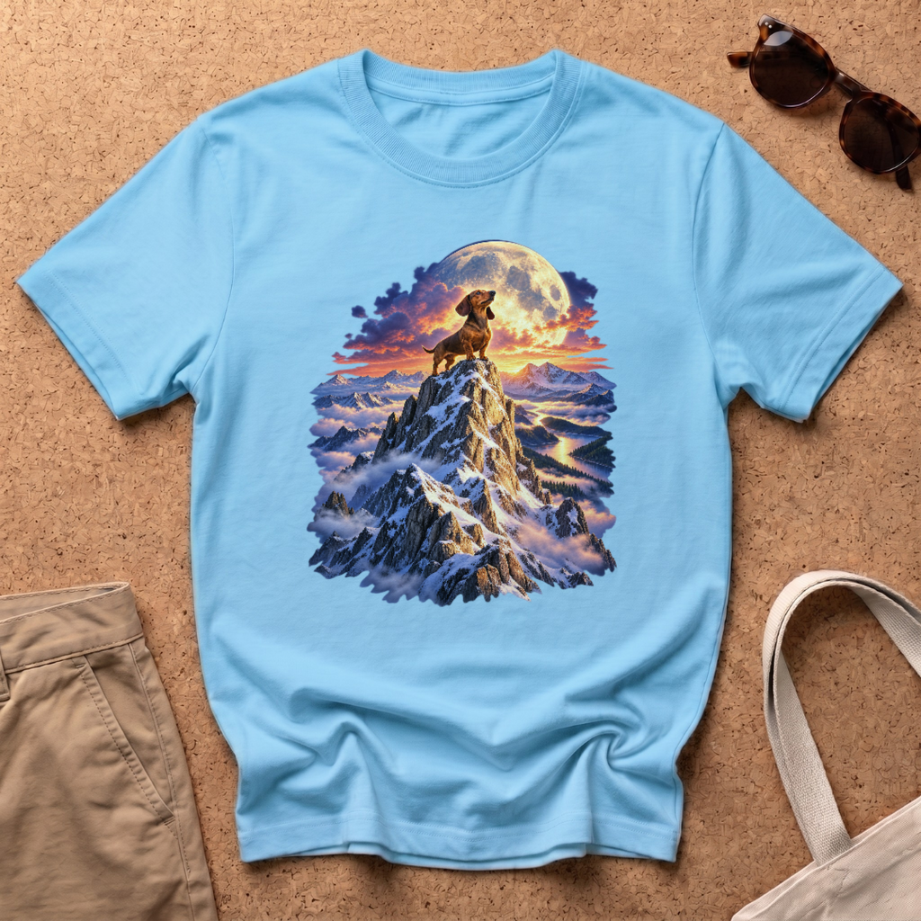 Dachshund King Mountain T-Shirt - Sky