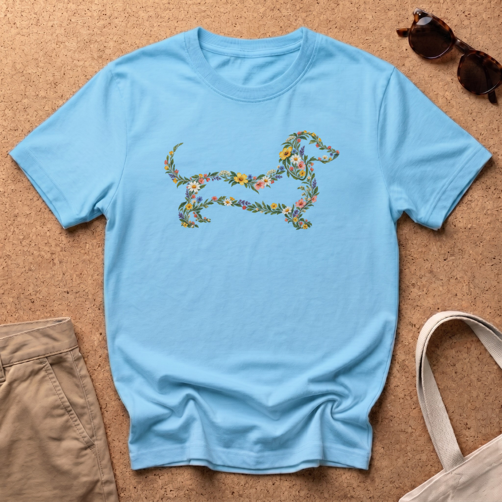Floral Dach T-Shirt - Sky
