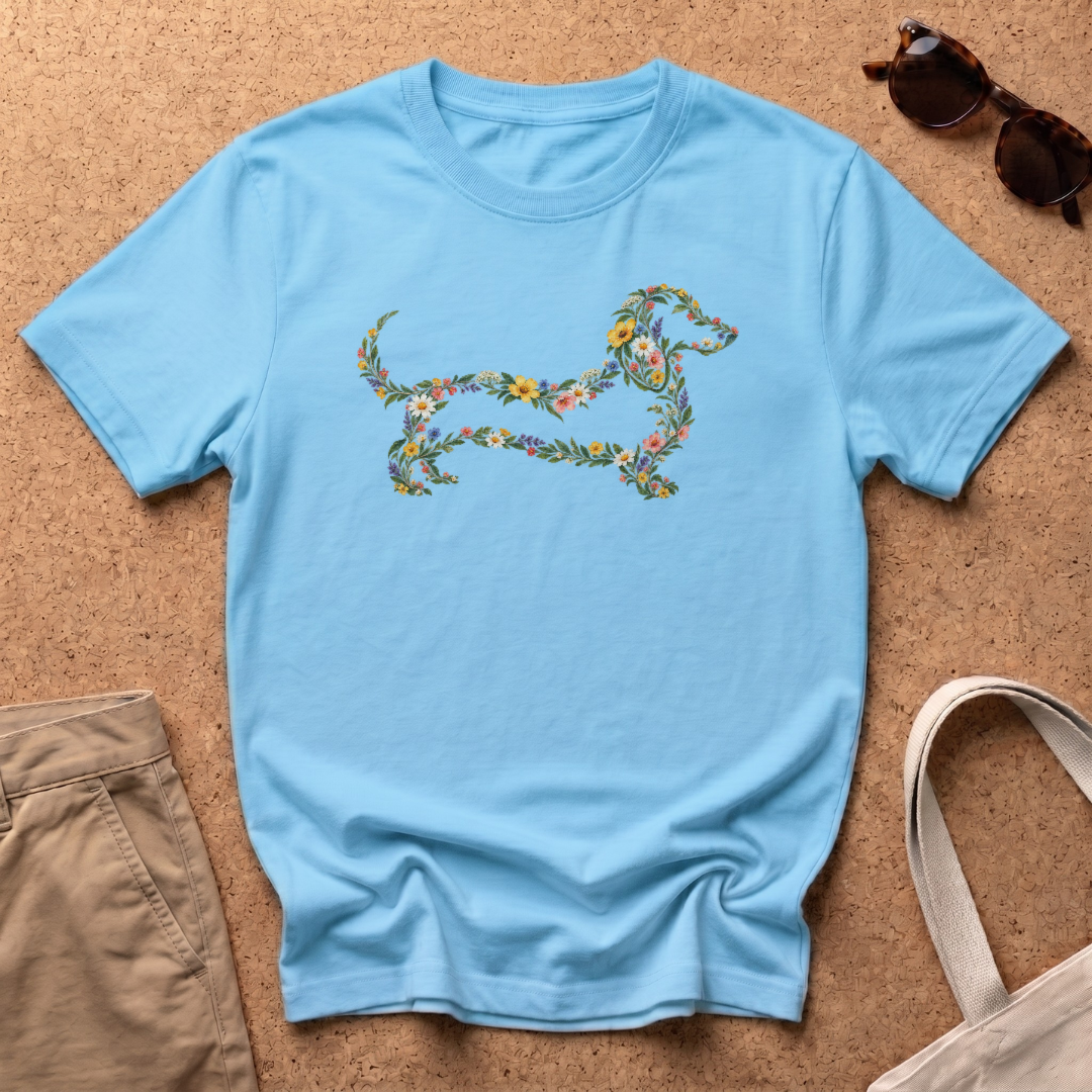 Floral Dach T-Shirt - Sky