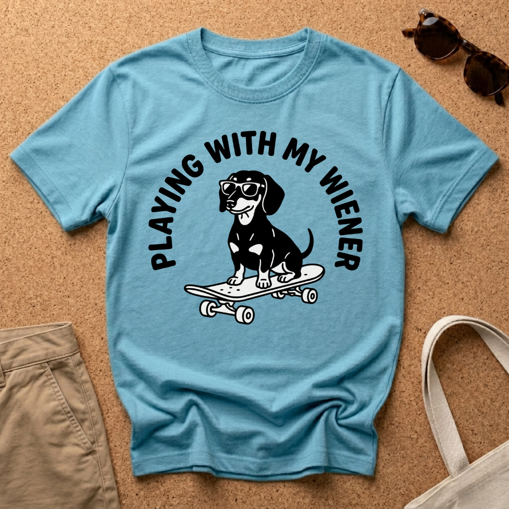 Playing With My Wiener Skater T-Shirt