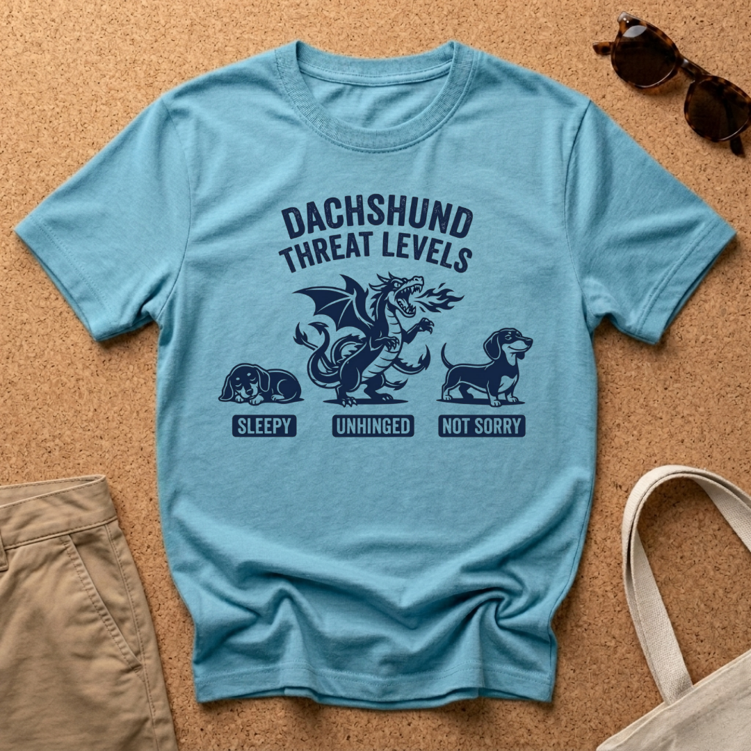 Dachshund Threat Levels Unhinged T-Shirt