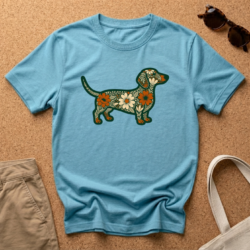 Dachshund Floral Patch T-Shirt