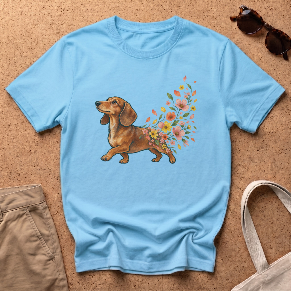 Floral Bloom T-Shirt - Sky