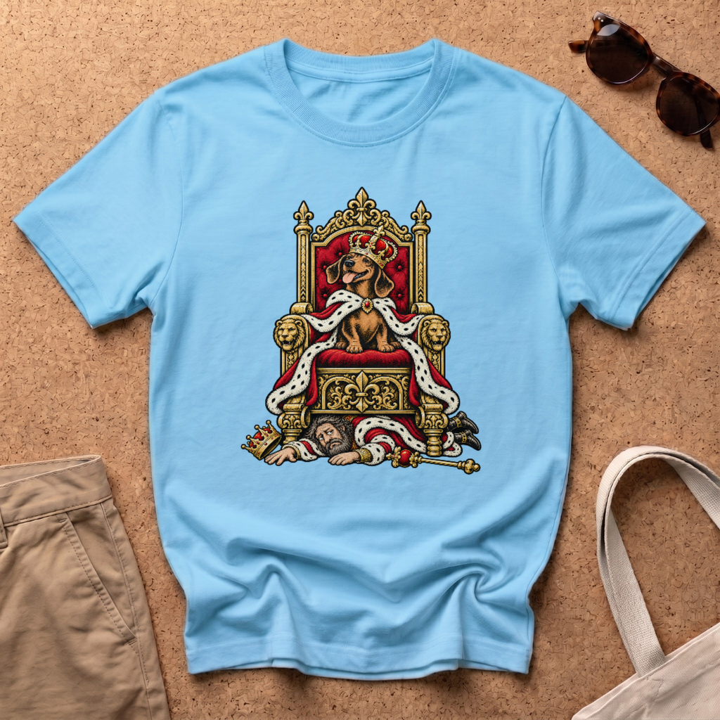 Dachshund Throne T-Shirt - Sky