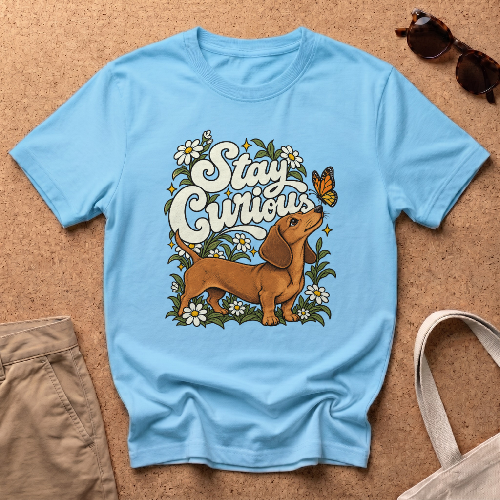 Stay Curious T-Shirt - Sky