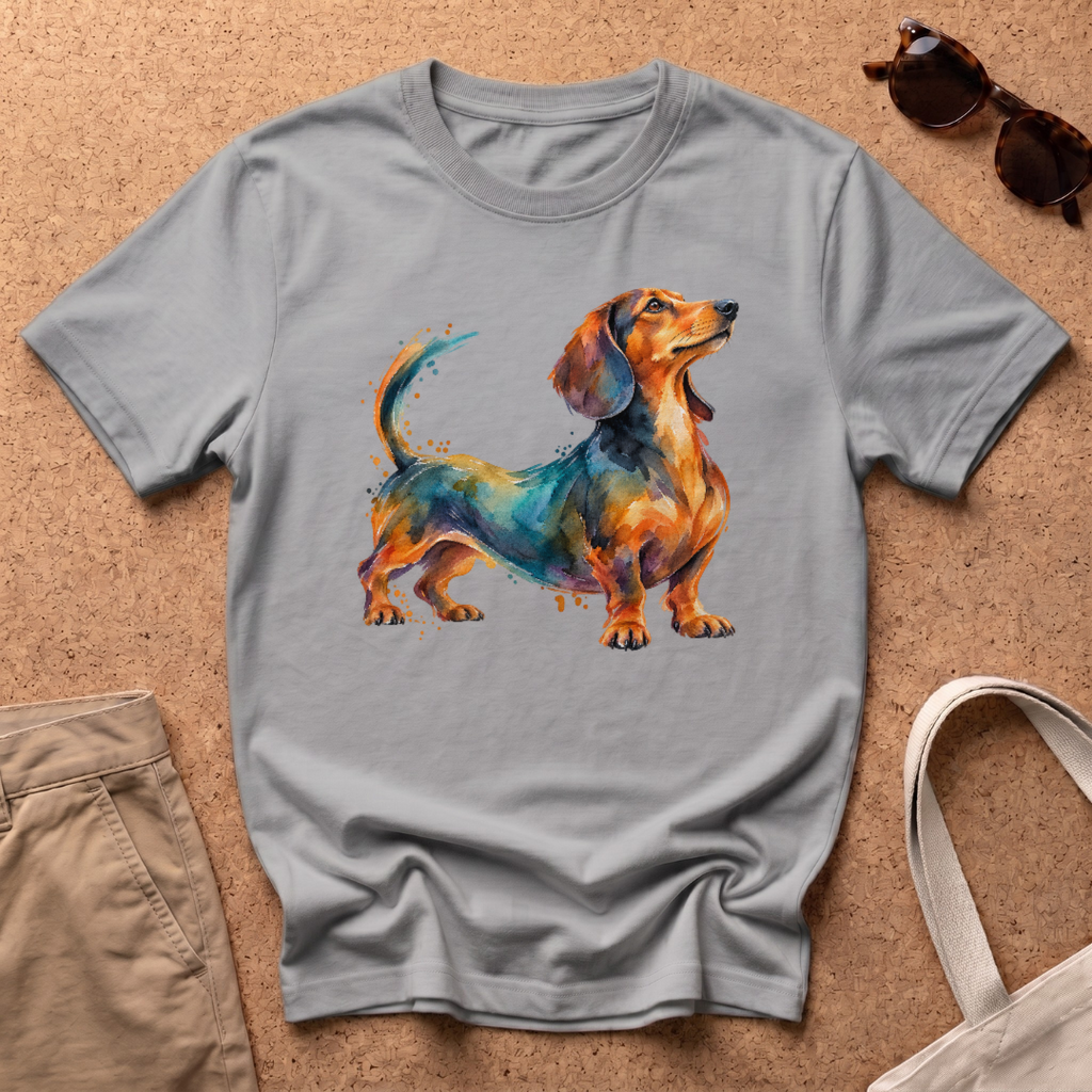Dachshund Portrait T-Shirt - Sport Grey