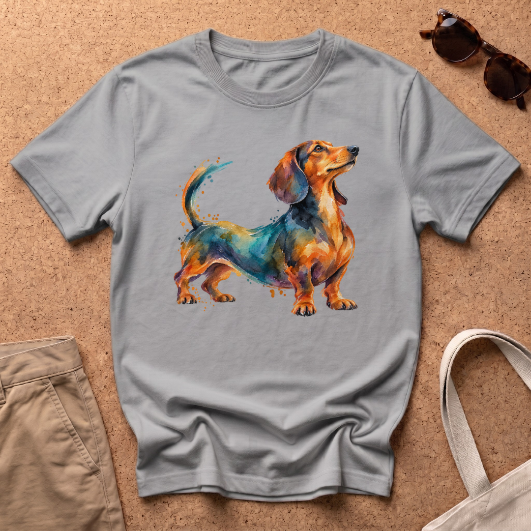 Dachshund Portrait T-Shirt - Sport Grey