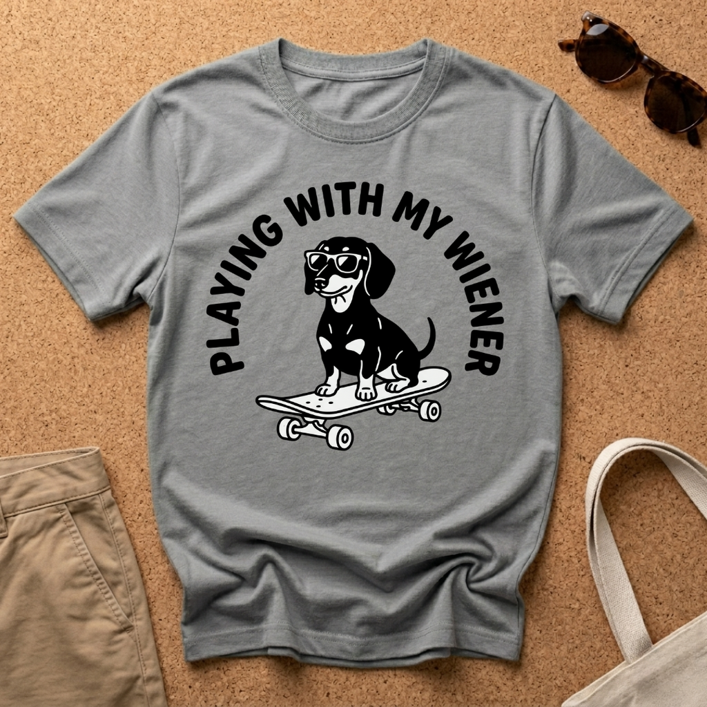 Playing With My Wiener Skater T-Shirt