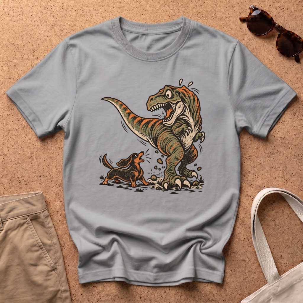 Dachshund Dino T-Shirt - Sport Grey
