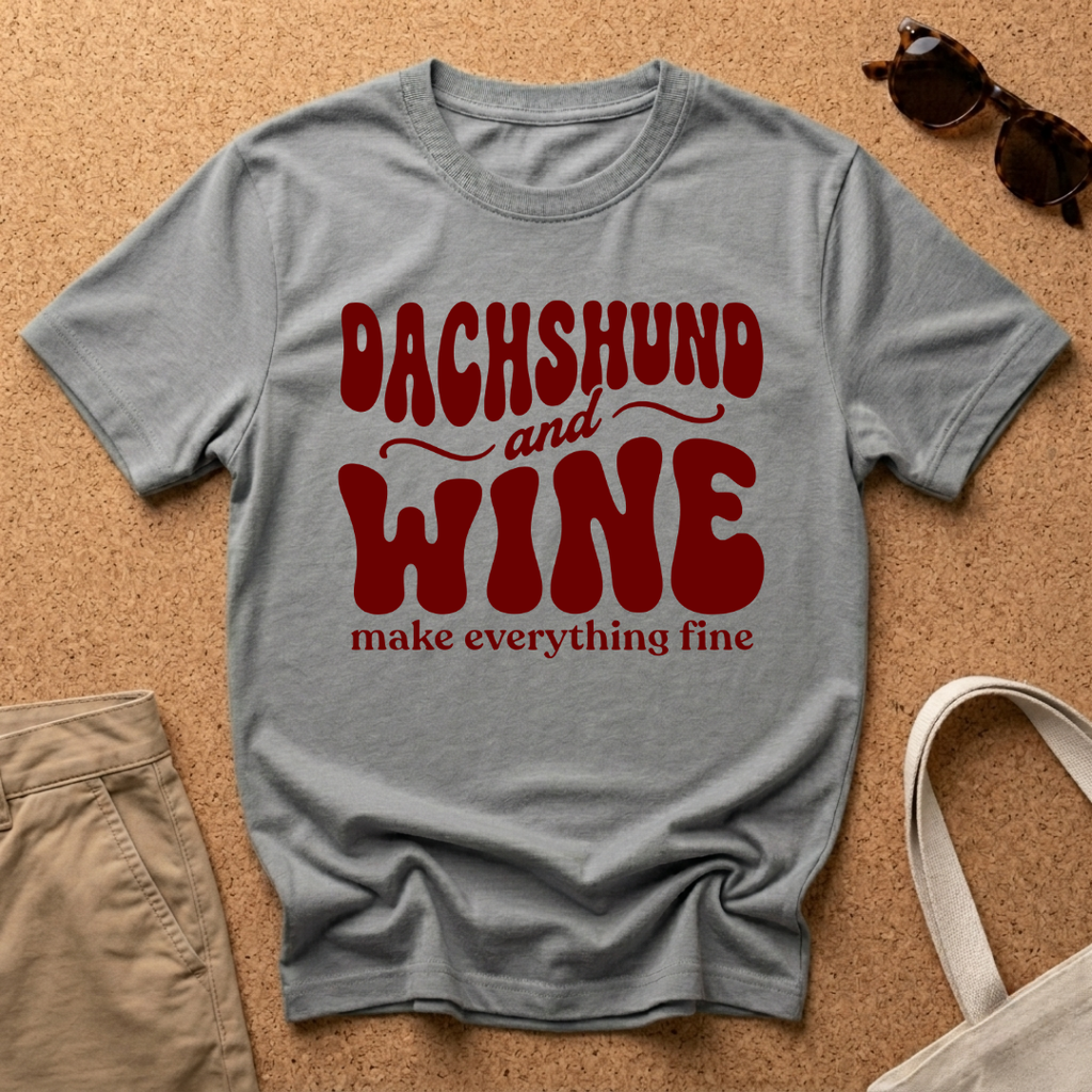 Dachshund and Wine T-Shirt