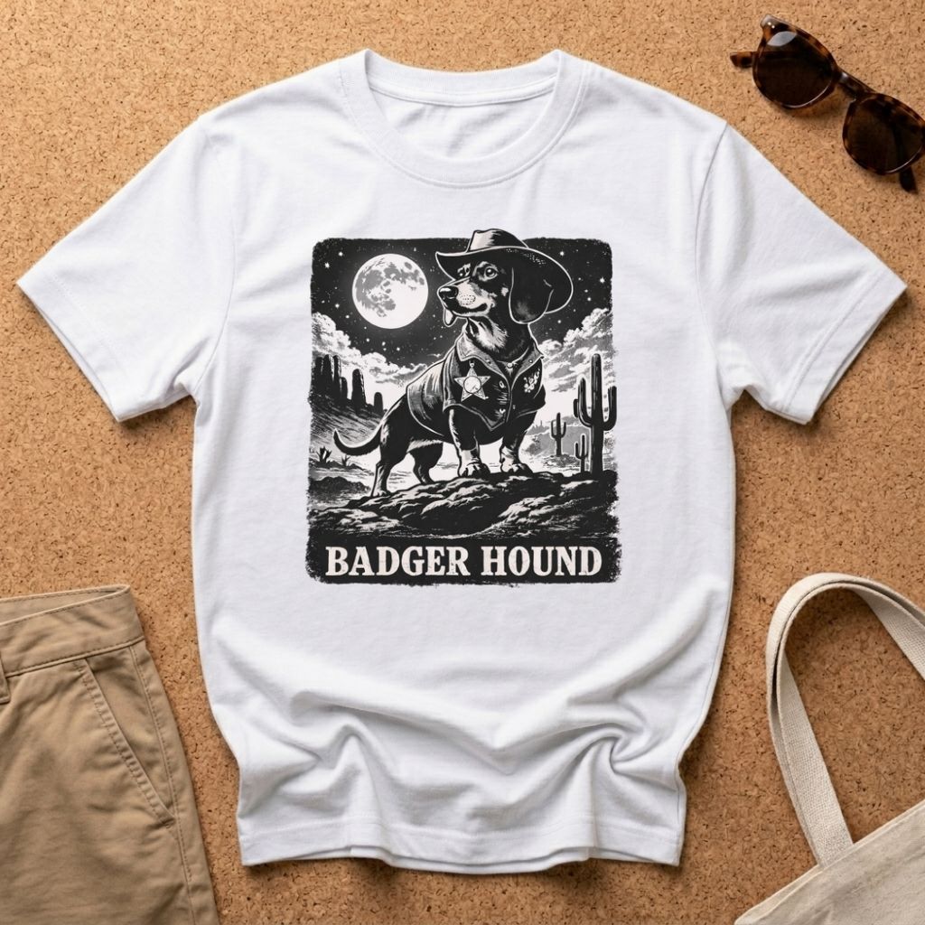 Badger Hound Black/White T-Shirt