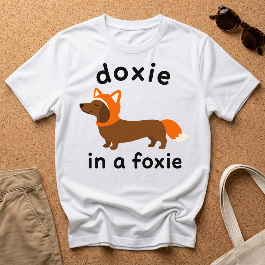 Doxie in a Foxie T-Shirt