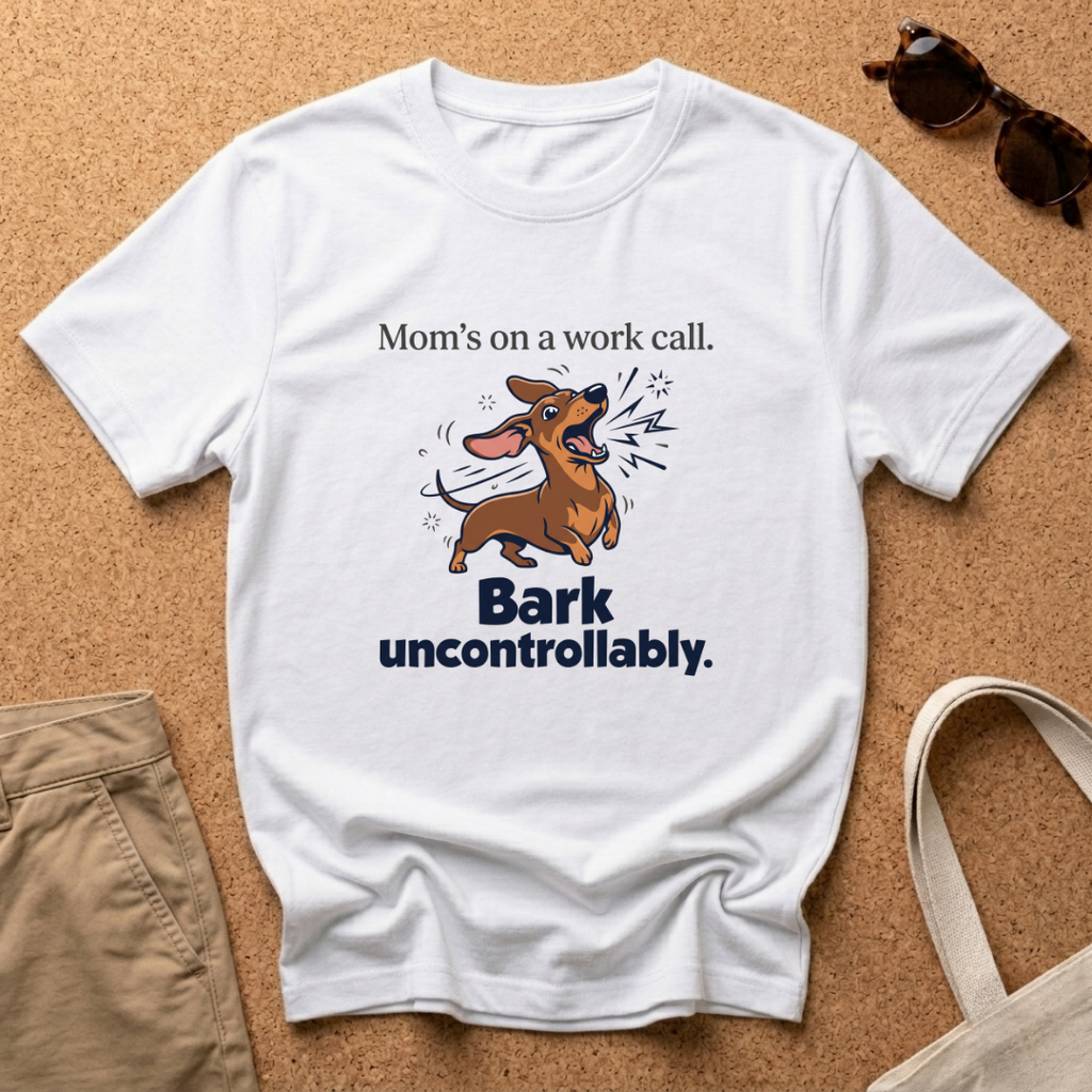 Cartoon Mom's On A Work Call T-Shirt