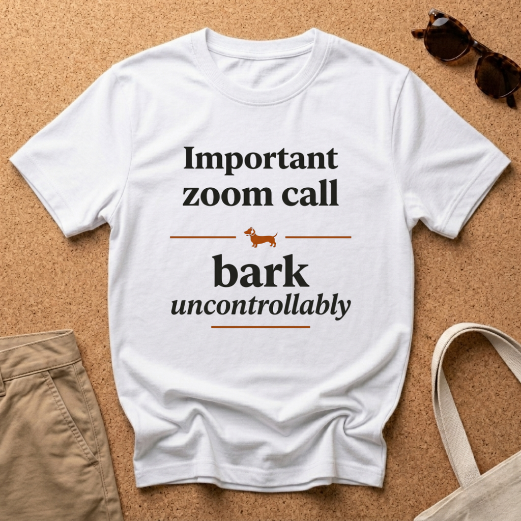 Bark Uncontrollably Text T-Shirt