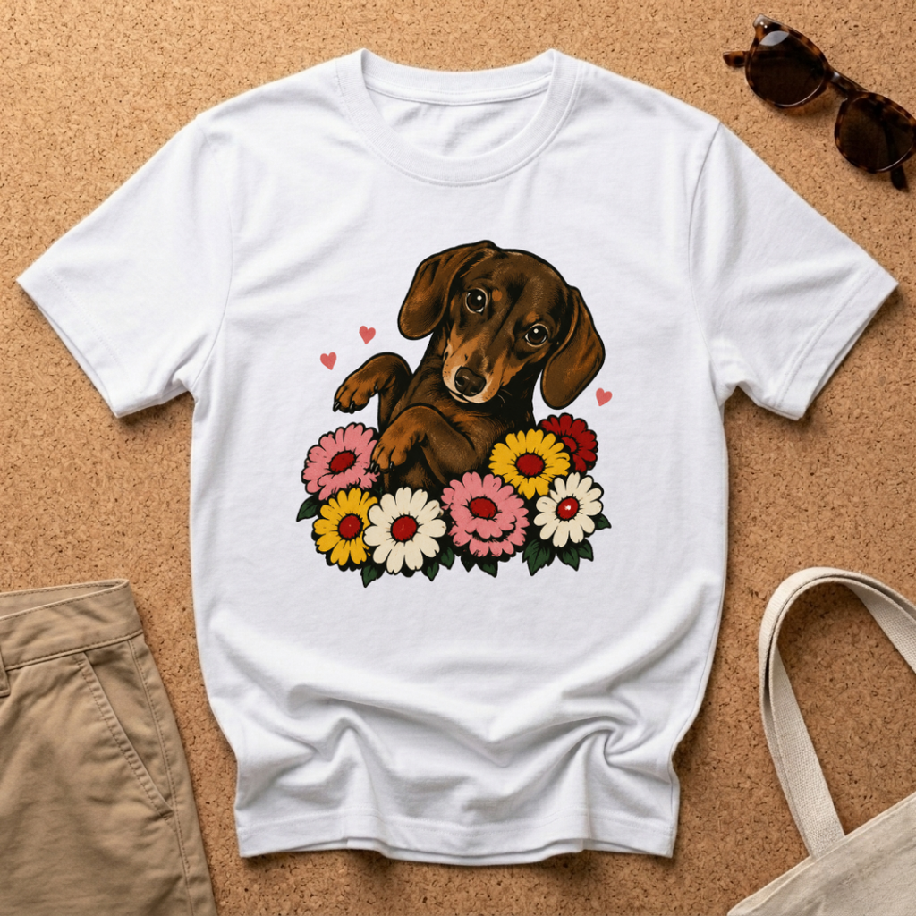Flower Dachshund T-Shirt