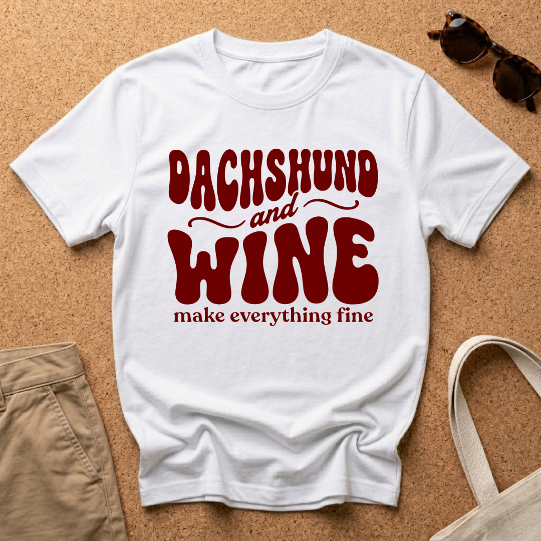 Dachshund and Wine T-Shirt