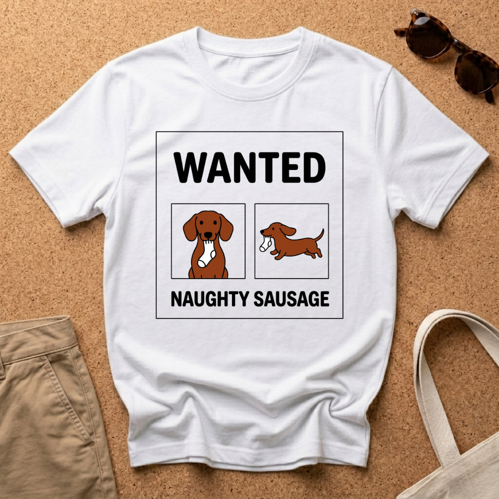Wanted Naughty Sausage T-Shirt
