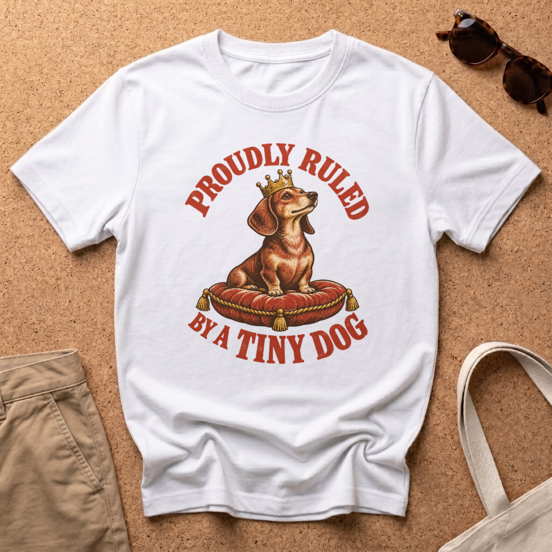Ruled Tiny Dog T-Shirt - White