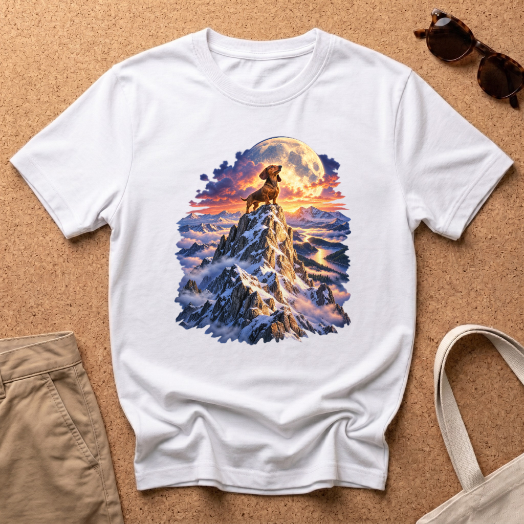 Dachshund King Mountain T-Shirt - White