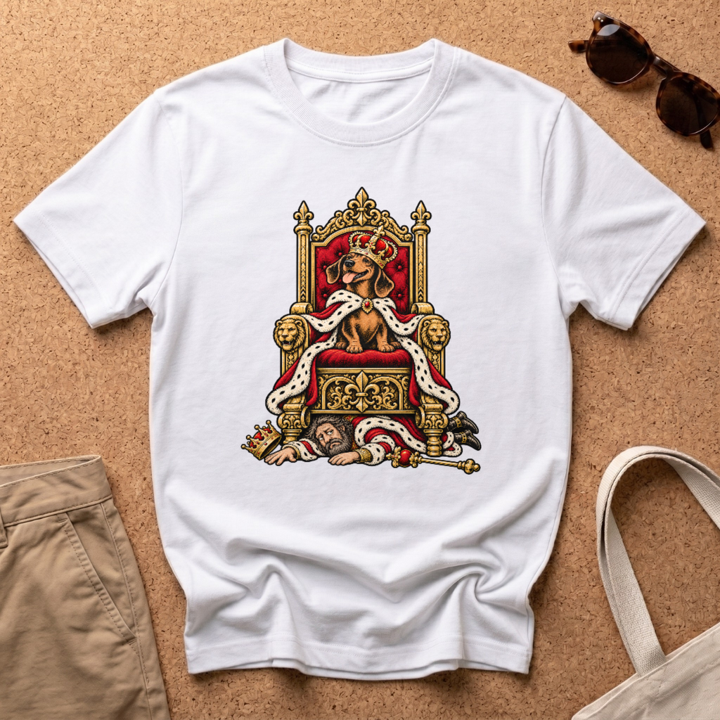 Dachshund Throne T-Shirt - White