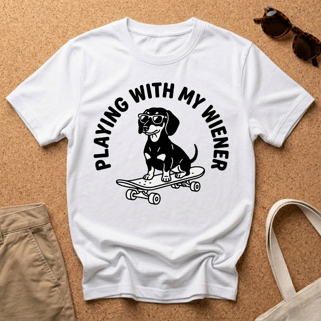 Playing With My Wiener Skater T-Shirt
