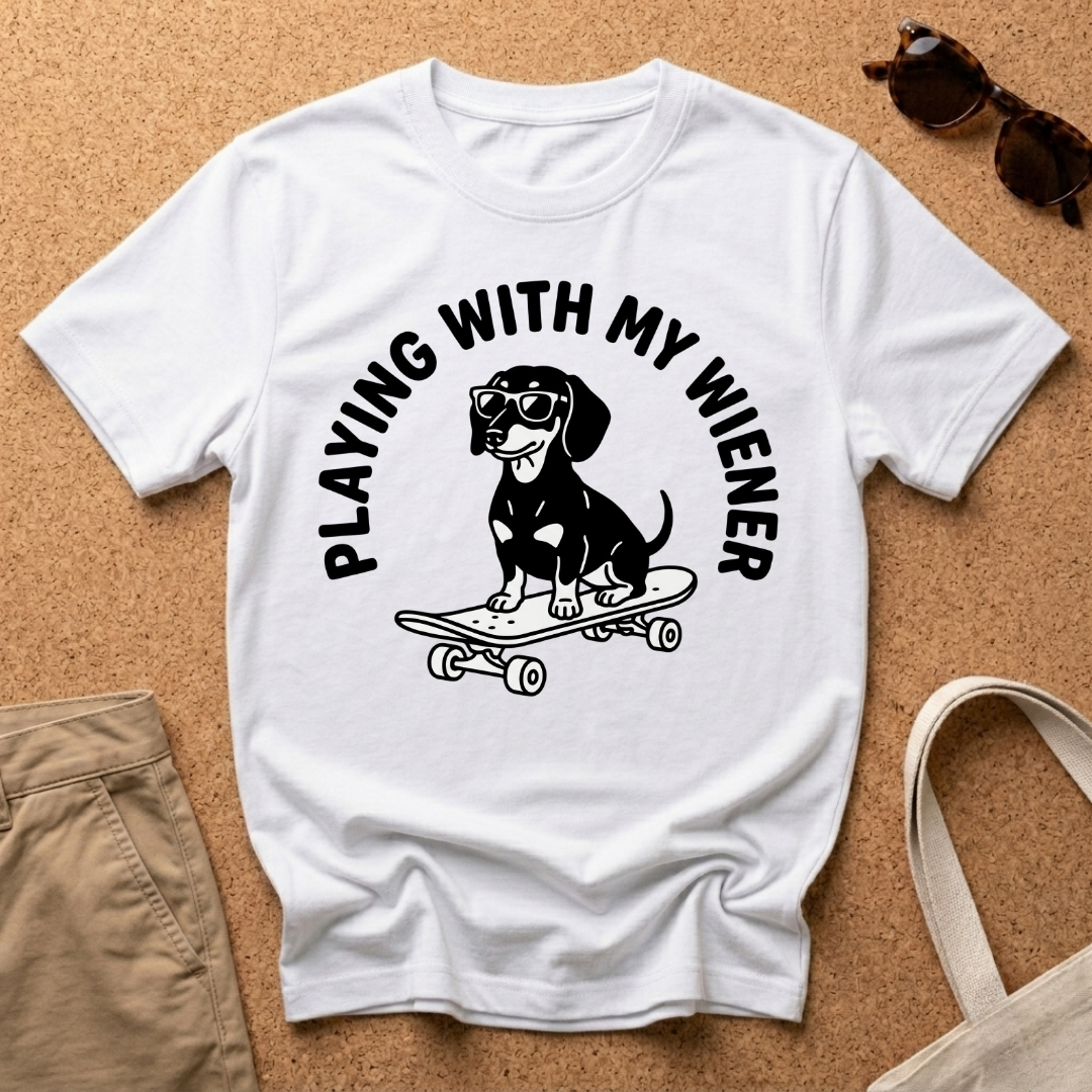 Playing With My Wiener Skater T-Shirt