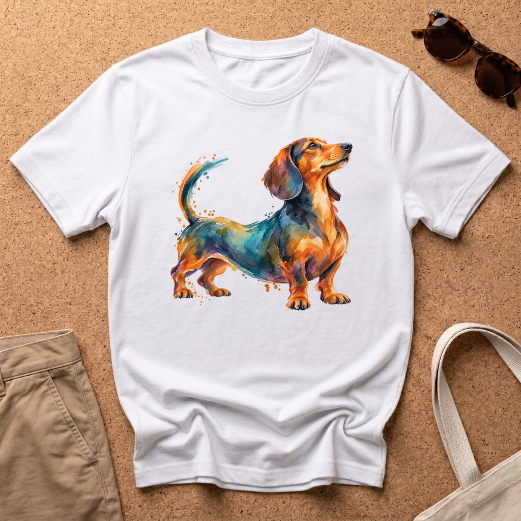 Dachshund Portrait T-Shirt - White