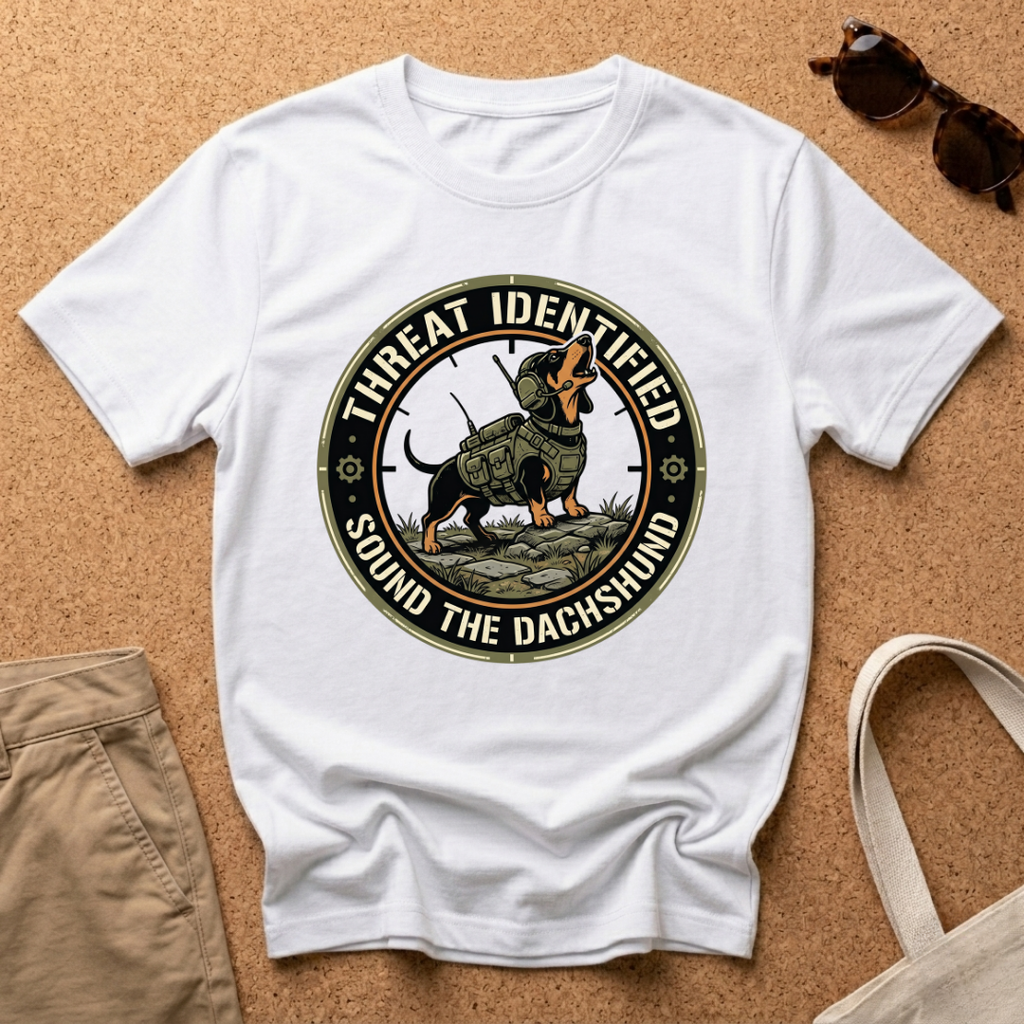 Threat Identified Howling Dachshund T-Shirt