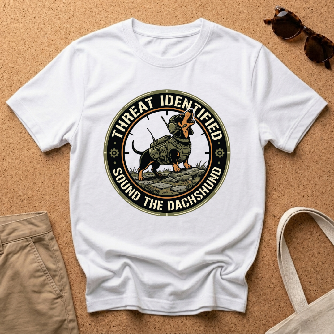 Threat Identified Howling Dachshund T-Shirt